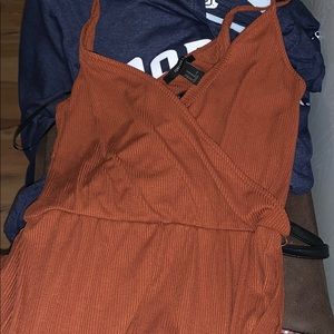 rusty orange pantsuit